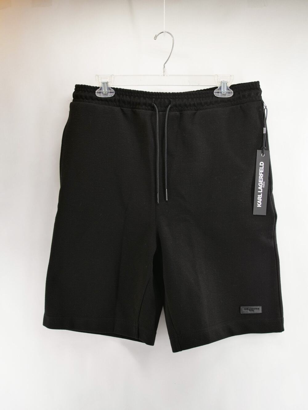 Karl Lagerfeld Paris NWT Men's Scuba Sweat Shorts Medium Med 9" Black LM6H6044
